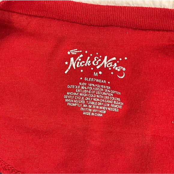 Nick & Nora sock monkey onesie pajamas size medium red & blue striped - Picture 3 of 9